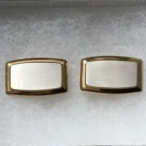 Hickok gold/brushed silver cuff links
